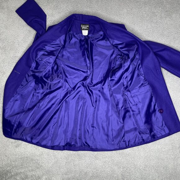 VTG Crossing Pointe Purple Wool Blazer Women 8 P Retroglam Office Long Blazer - Picture 8 of 13